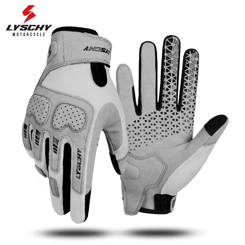 LYSCHY Motorcycle Gloves Men Women Summer Breathable Motocross Riding Gloves Anti-fall Wear-resistant Luvas Touch Screen Guantes